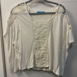 Women's Cream Lace Detail Top